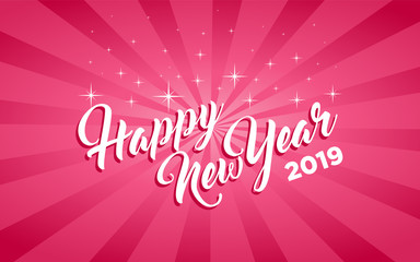 Wall Mural - Happy new year 2019 greeting card