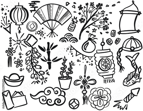 Traditional Symbols Of Chinese New Year Or Spring Festival