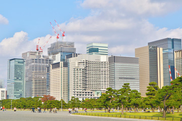 Cityscape of Otemachi, Tokyo. Near of Imperial Palace.