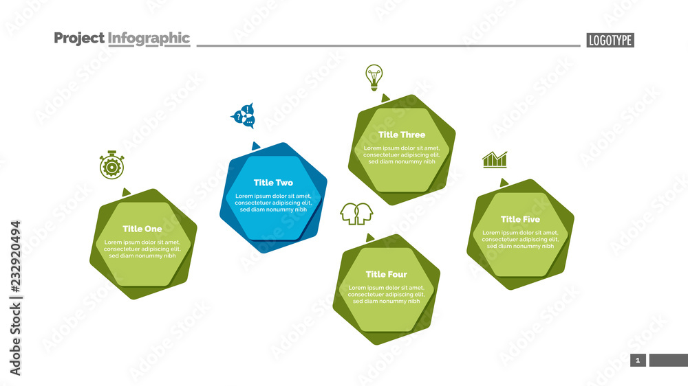 Infographic diagram with five options. Step diagram, option chart ...