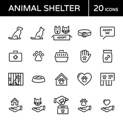 Vector Animal Shelter Icon Logo Set