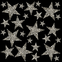 Wall Mural - Silver stars.