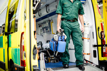 Paramedics At Work With An Ambulance
