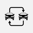 Trade in car icon. Car exchange symbol. Flat design. Stock - Vector illustration.