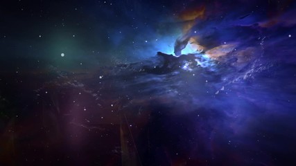 Wall Mural - beautiful background of the night sky with stars, parallax animation of rotation dust clouds and sta