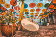 Lanna Umbrella Festival and Loi kratong Festival in Temple Chiang mai Thailand
