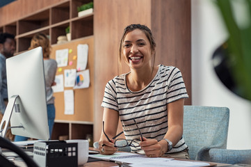 Cheerful young business woman