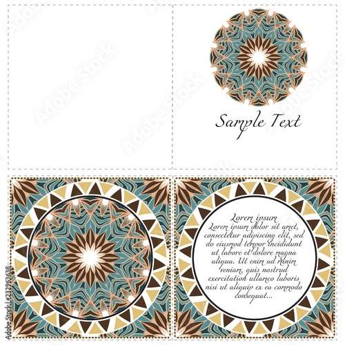 Fotografie, Obraz Design Vintage cards with Floral mandala pattern and ornaments