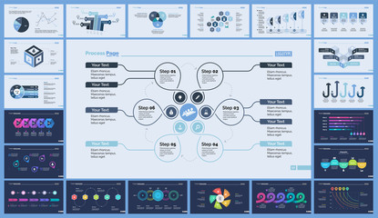 Wall Mural - set of production or logistics concept infographic charts. business diagrams for presentation slide 