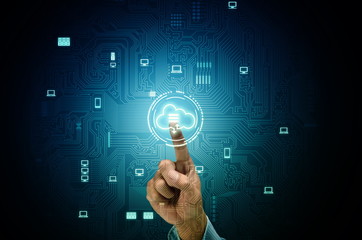 Wall Mural - internet cloud computer network concept