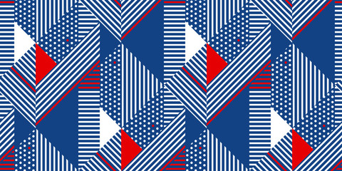 Wall Mural - blue and white stripes geometric seamless pattern.