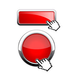 Canvas Print - Red glossy web button
