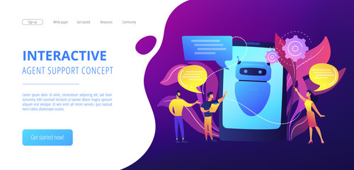 Wall Mural - business people communicate with chatbot application. chatbot artificial intelligence, talkbots serv