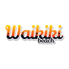 Wall Mural - summer holidays waikiki beach sign symbol