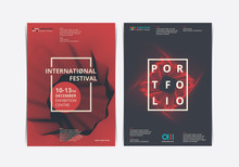 Poster Fest Layout With Abstract Shape. Vector Illustration.