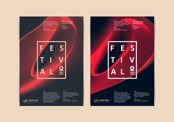 Poster Fest Layout with abstract shape. Vector illustration.