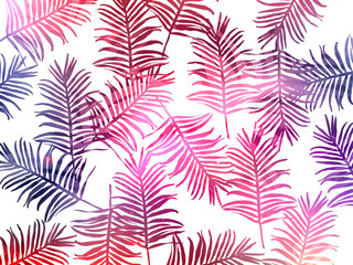  Tropical jungle leaves seamless pattern background. Tropical poster design. Exotic leaves art print. Wallpaper, fabric, textile, wrapping paper vector illustration design