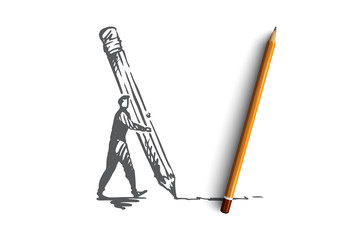 Design, creative, graphic, development, interface concept. Hand drawn isolated vector.