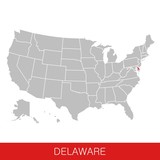 Fototapeta Nowy Jork - United States of America with the State of Delaware selected. Map of the USA vector illustration
