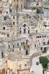 Wall Mural - Foreshortening of the famous Sassi of Matera, Italy