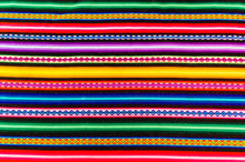 Textil Textur Peruanischer Stoff Hintergrund Bunte Streifen Muster