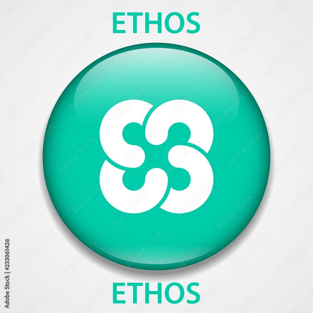 Ethos Coin cryptocurrency blockchain icon. Virtual electronic, internet  money or cryptocoin symbol, logo 스톡 벡터 | Adobe Stock