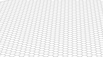 Poster - Abstract white futuristic background. Background with hexagons. Connecting dots and lines on white background. 4k rendering.