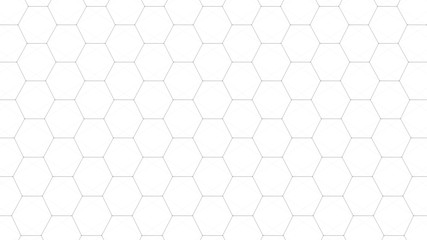 Poster - Abstract white futuristic background. Background with hexagons. Connecting dots and lines on white background. 4k rendering.