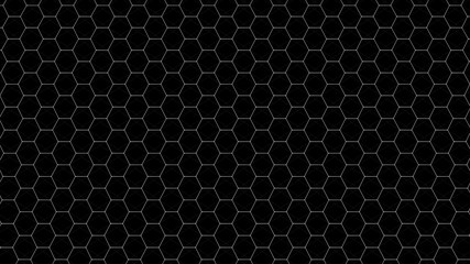 Poster - Abstract black futuristic background. Background with hexagons. Connecting dots and lines on white background. 4k rendering.
