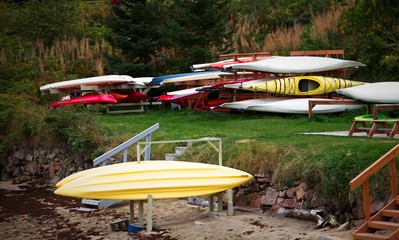 Wall Mural - Kayaks in Racks