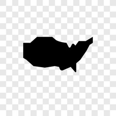 Wall Mural - us map vector icon isolated on transparent background, us map transparency logo design