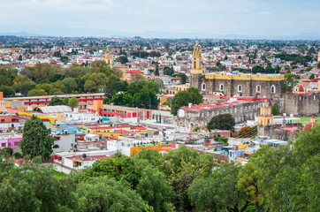 Wall Mural - Aerial view of Cholula in Puebla, Mexico