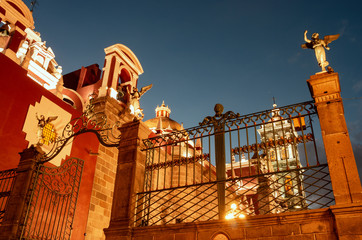 Wall Mural - Puebla Cathedral at night - Puebla, Mexico