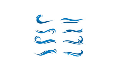 Sticker - set icon template water wave