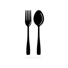 Fork And Spoon Icon. Vector Concept Illustration For Design.