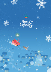 Poster - Merry Christmas Landscape / Christmas illustration