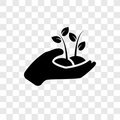 Wall Mural - plant a tree vector icon isolated on transparent background, plant a tree transparency logo design