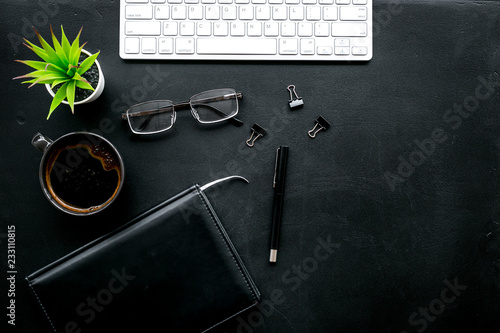 Black Strict Office Desk Monochrome Computer Keyboard Expensive