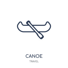 Canoe icon. Canoe linear symbol design from Travel collection.