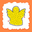 Maze angel Game for kids. Puzzle for children. Cartoon style. Labyrinth conundrum. Color vector illustration.