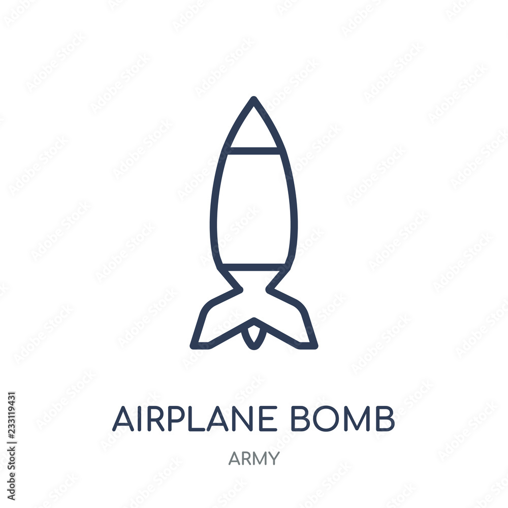 Airplane Bomb icon. Airplane Bomb linear symbol design from Army ...
