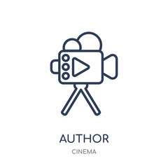 Wall Mural - Author Sign icon. Author Sign linear symbol design from Cinema collection.