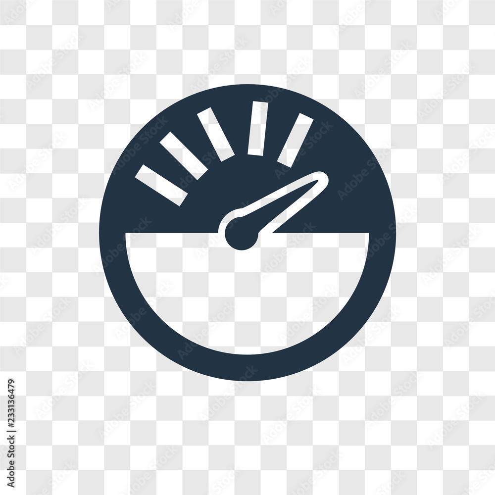 Speedometer vector icon isolated on transparent background, Speedometer ...