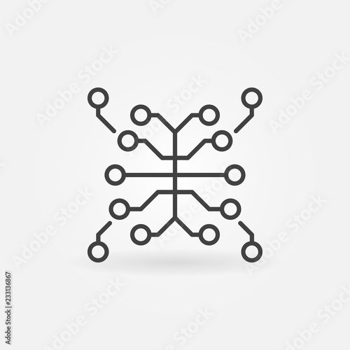 Fotografie, Obraz Artificial Intelligence brain vector icon or sign in thin line style