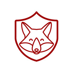 Poster - Fox logo illustration vector art, Creative Wild Animal in circle Logotype concept icon.