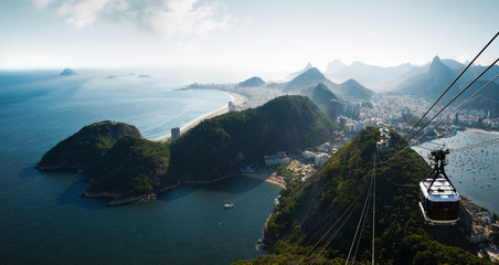 Fototapete - Panorama of Rio de Janeiro from Sugarloaf mountain, Brazil