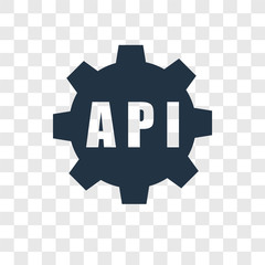 Api vector icon isolated on transparent background, Api transparency logo design