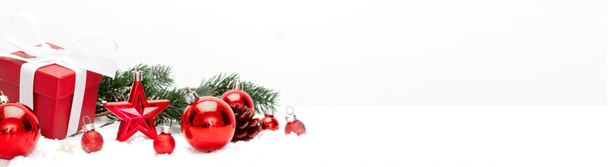 red christmas holidays decoration on a white background