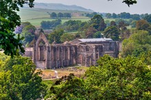 Medieval Ruin Of Bolton Abbey In Yorkshire Dales, Great Britain.