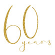 60 YEARS gold glitter brush calligraphy icon